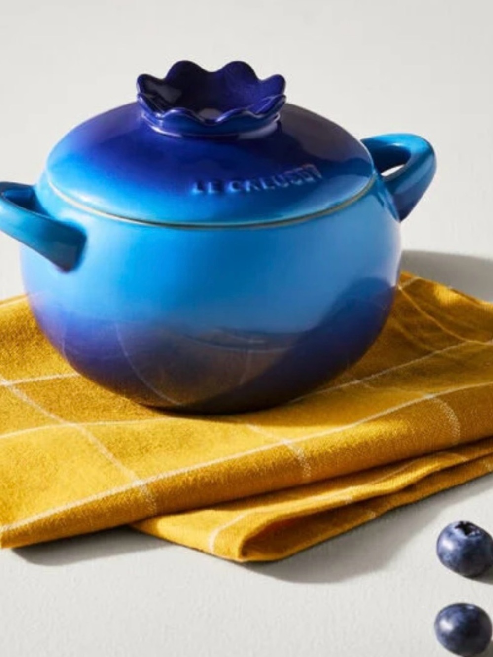 NEW Le Creuset Blueberry Cocette Ombre Covered Stoneware Casserole & Lid